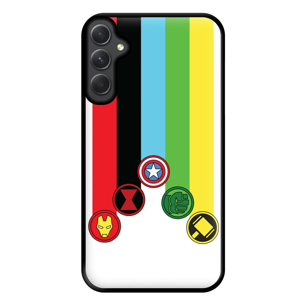 Superhero Team Colourful Symbols Galaxy A14 Case