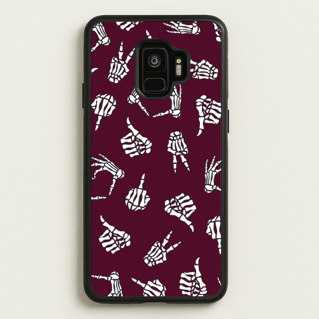 Skeleton Hands Pattern Galaxy S9 Case