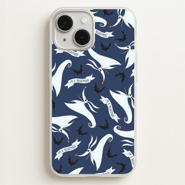 Skeleton Dog And Bats Pattern iPhone 13 Case