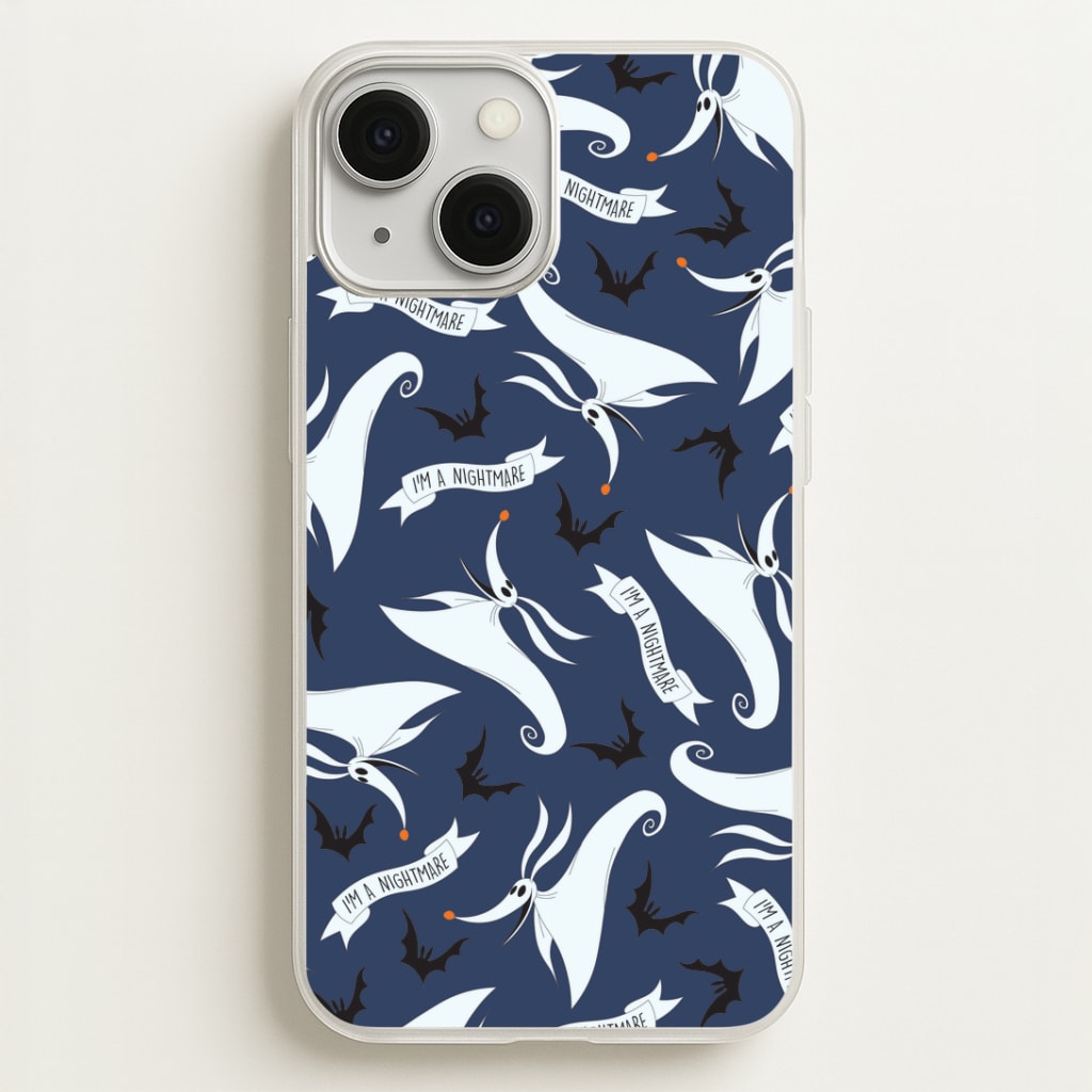 Skeleton Dog And Bats Pattern iPhone 13 Mini Case