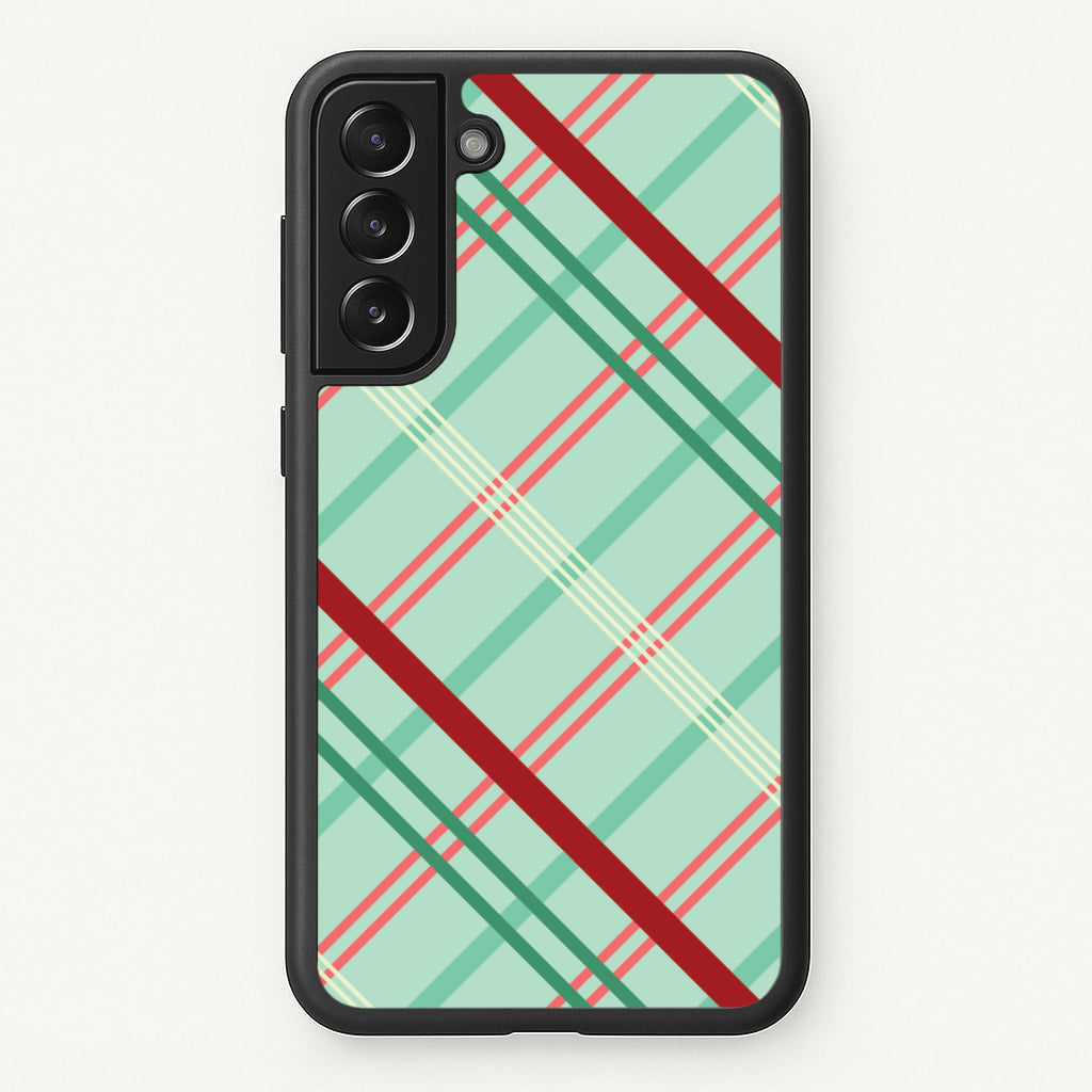 Pastel Tartan Christmas Pattern Galaxy S21 Case