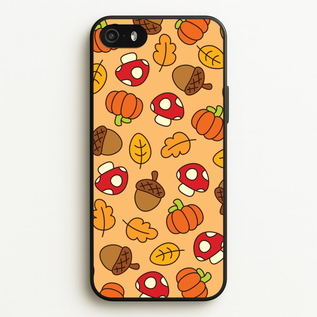 Cartoon Autumn Icons Pattern iPhone 5 / 5s / SE 2016 Case