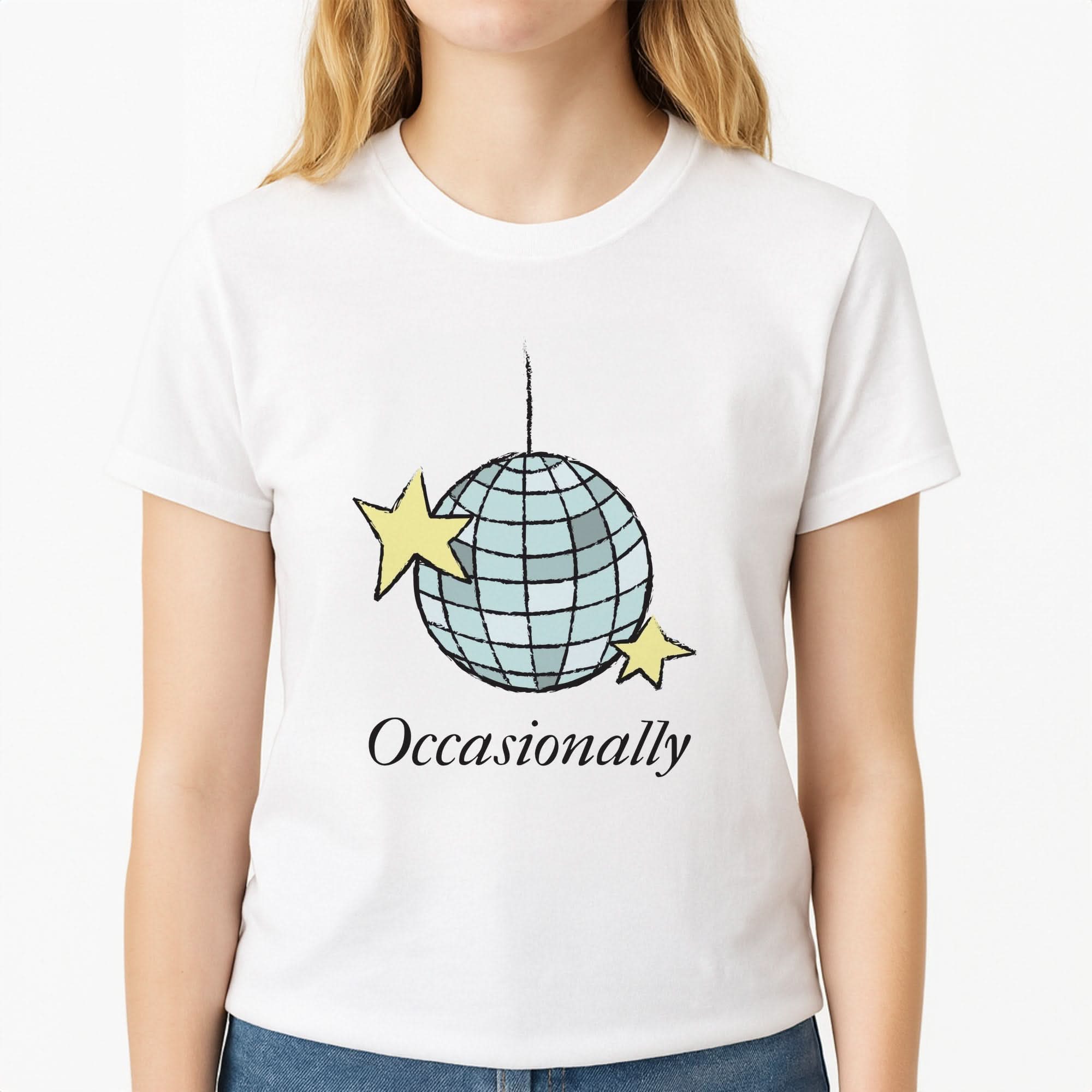 Ocasionally Discoball Womens T-Shirt