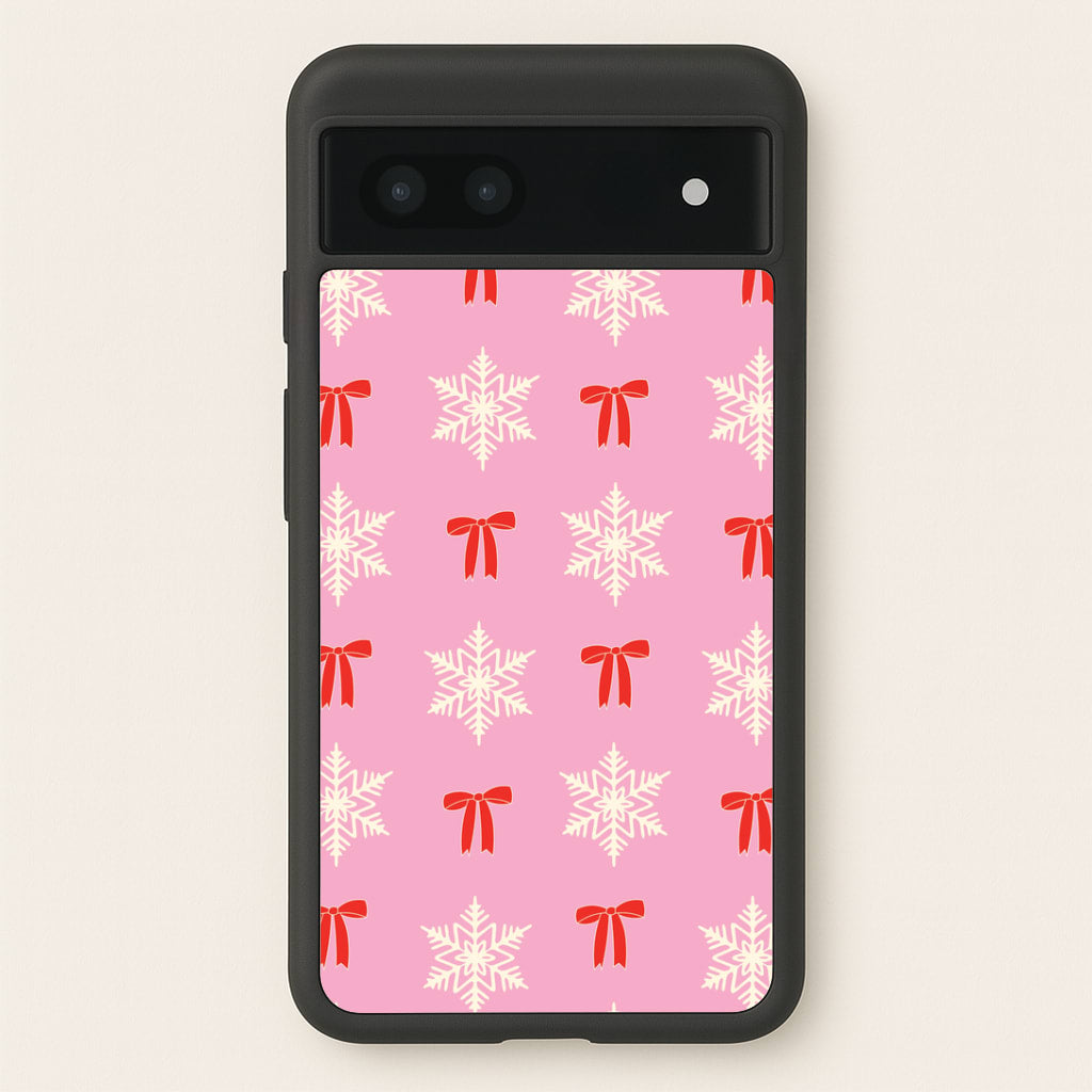 Coquette Bows And Snowflakes Pattern Google Pixel 7a Case