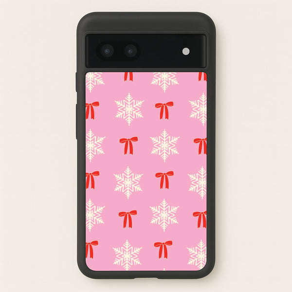 Coquette Bows And Snowflakes Pattern Google Pixel 7a Case