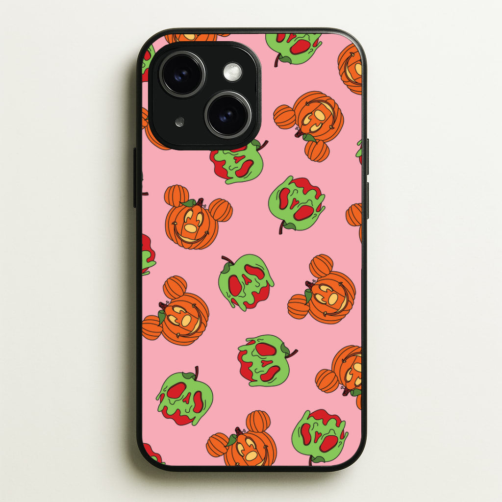 Pumpkin Mouse And Poison Apple Pattern iPhone 14 Plus Case