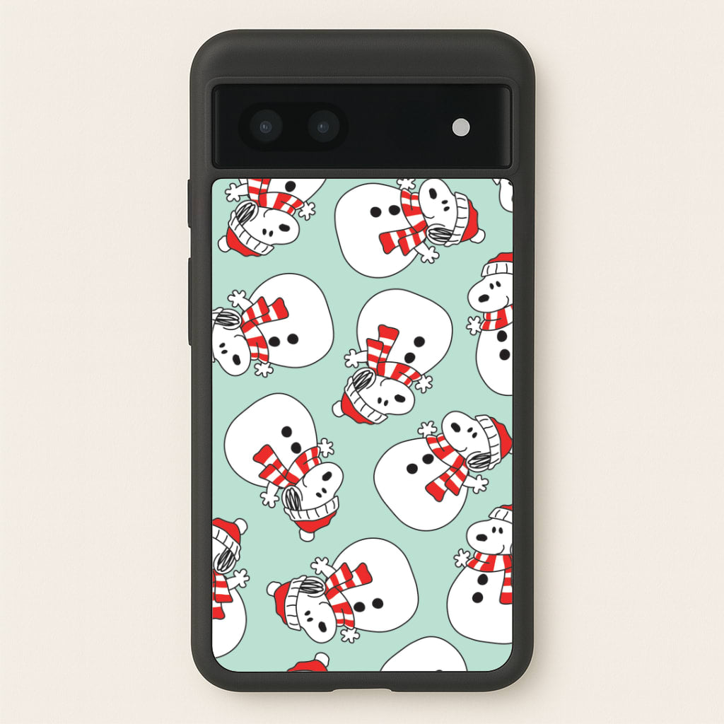 Cartoon Beagle Snowman Pattern Google Pixel 6a Case