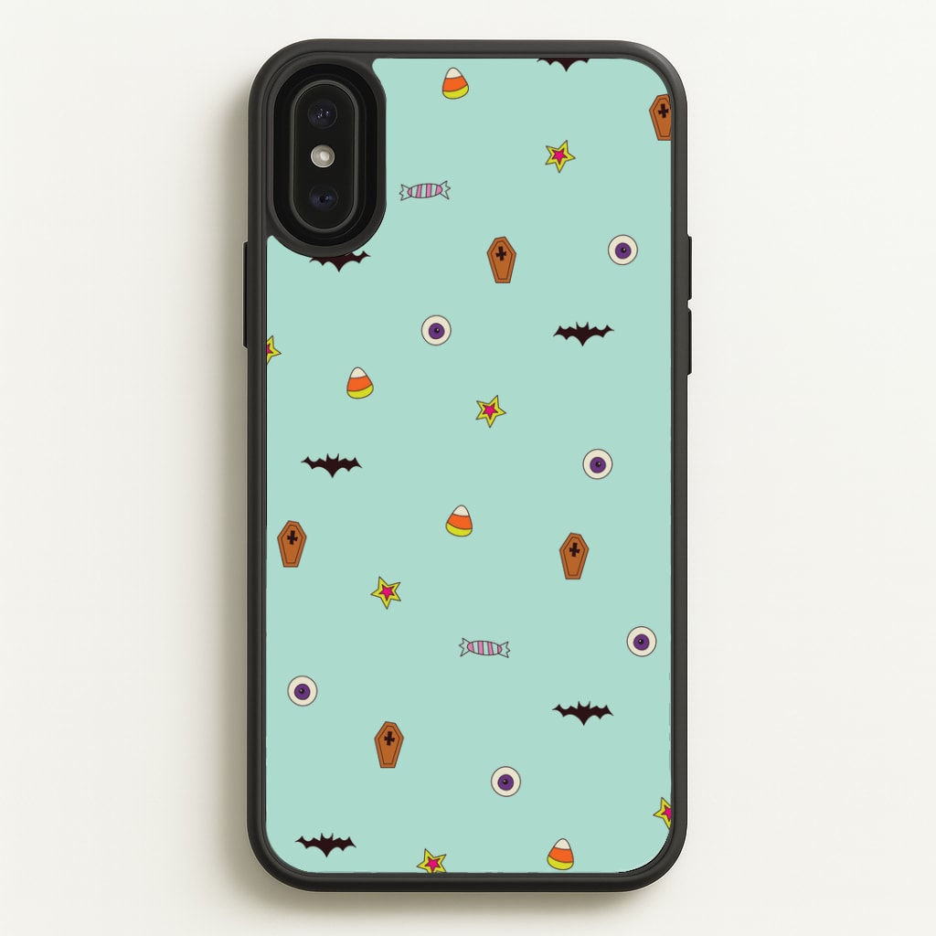 Minature Halloween Cartoons Pattern iPhone XS Max Case