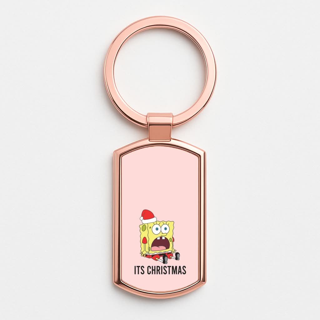 It's Christmas Cartoon Sponge Rose Gold Keyring