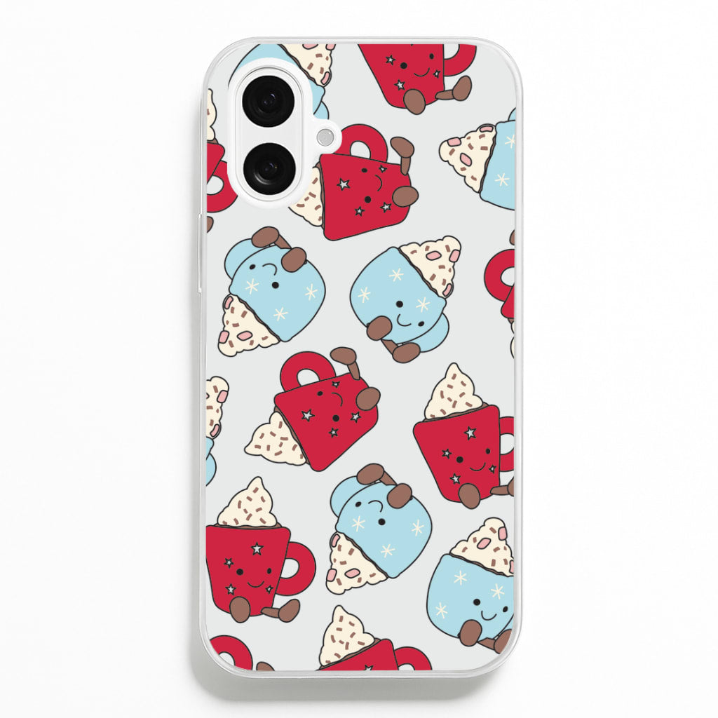 Christmas Drinks Plushies Pattern iPhone 16 Plus Case