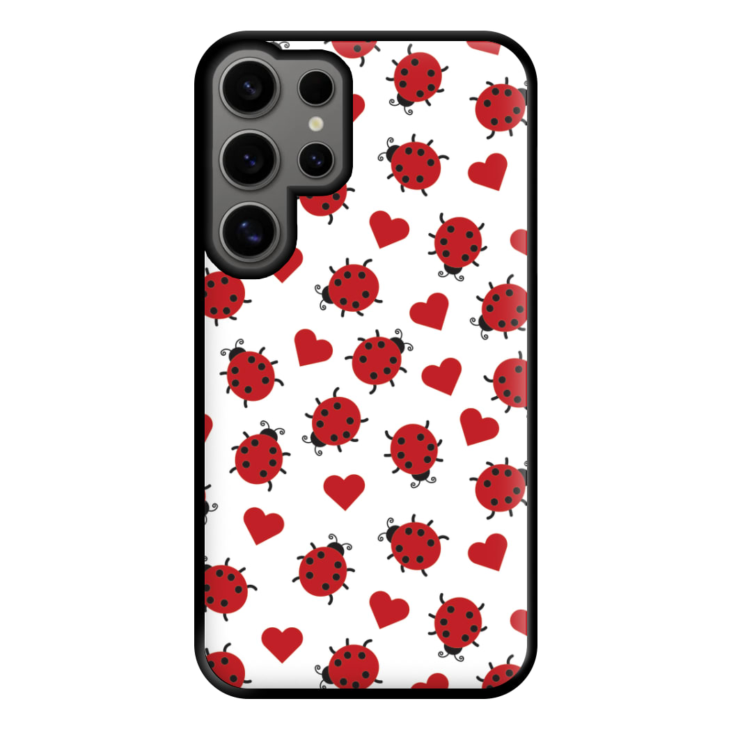 Ladybugs And Hearts Pattern Galaxy S24 Ultra Case