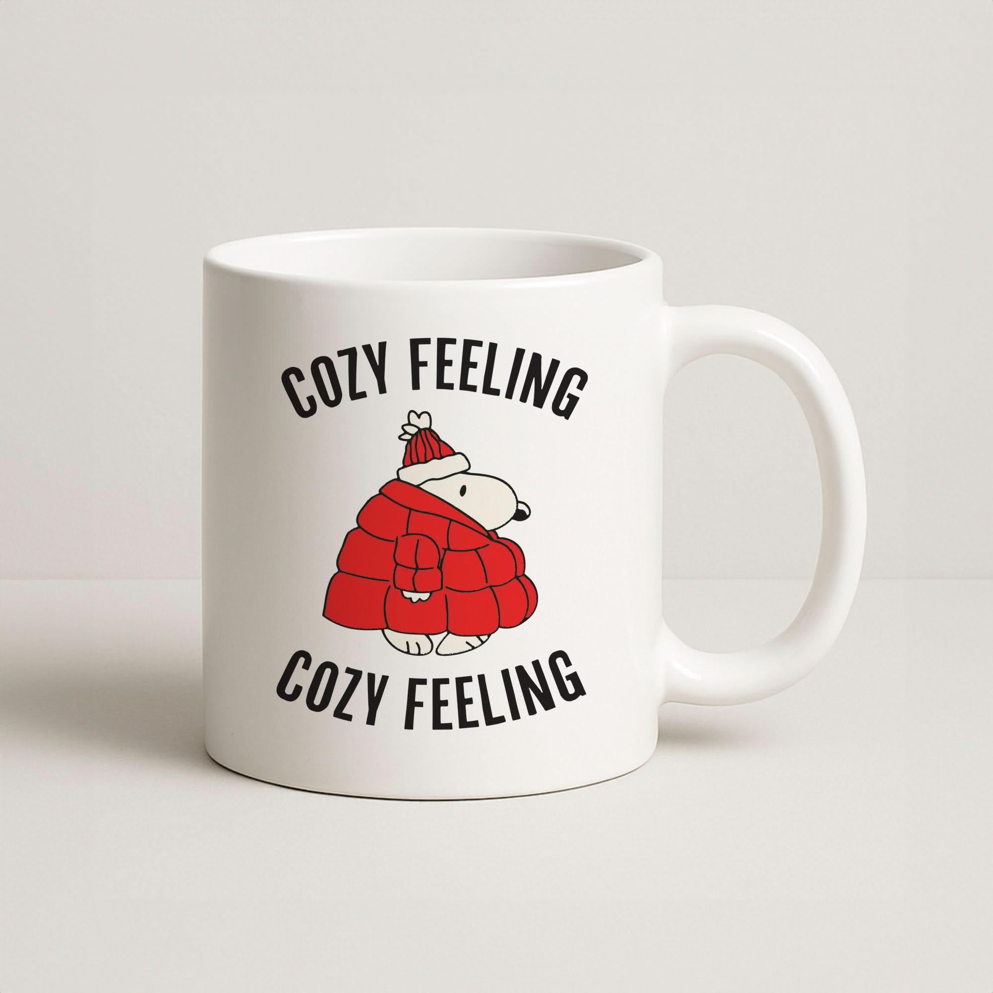 Cozy Feeling Cartoon Beagle Puffer Jacket Coffee Mug