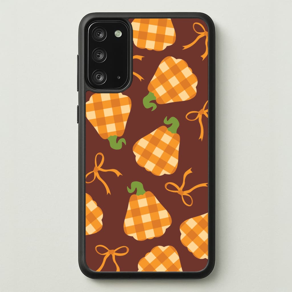 Tartan Pumpkins And Bows Pattern Galaxy Note 20 Case