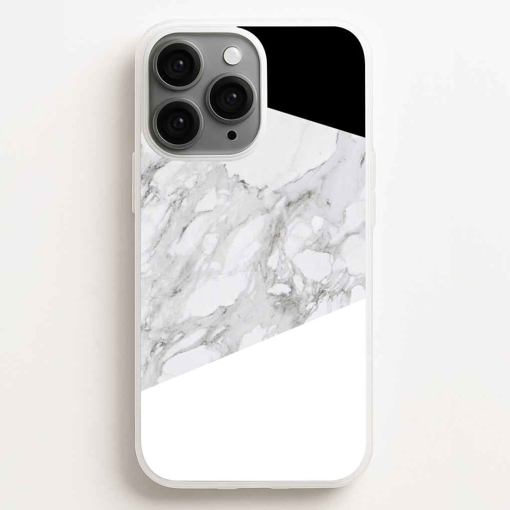 White, Black and Marble Pattern Phone Case for iPhone, Samsung Galaxy and Google Pixel
