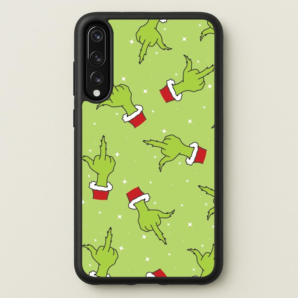 Green Middle Finger Christmas Pattern Huawei P20 Pro Case