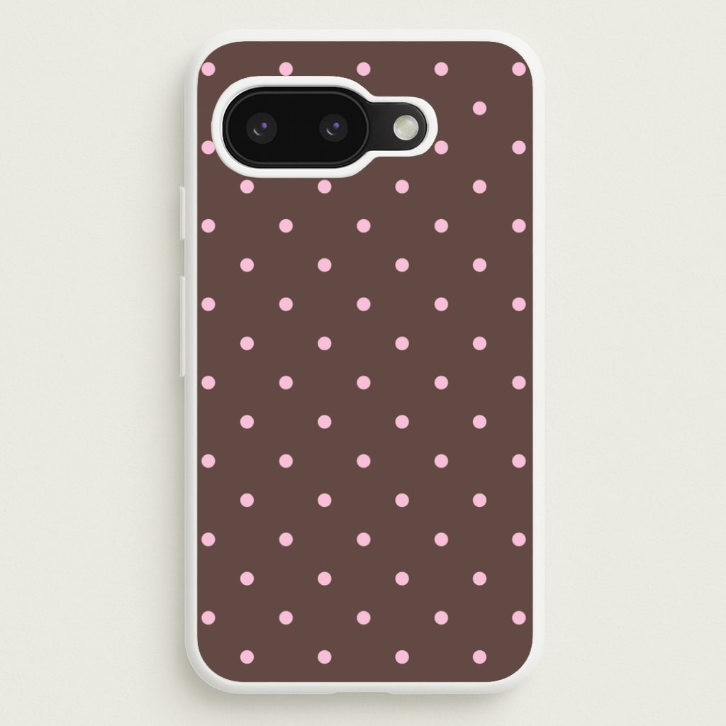 Chocolate & Strawberry Polka Dots Google Pixel 9a Case