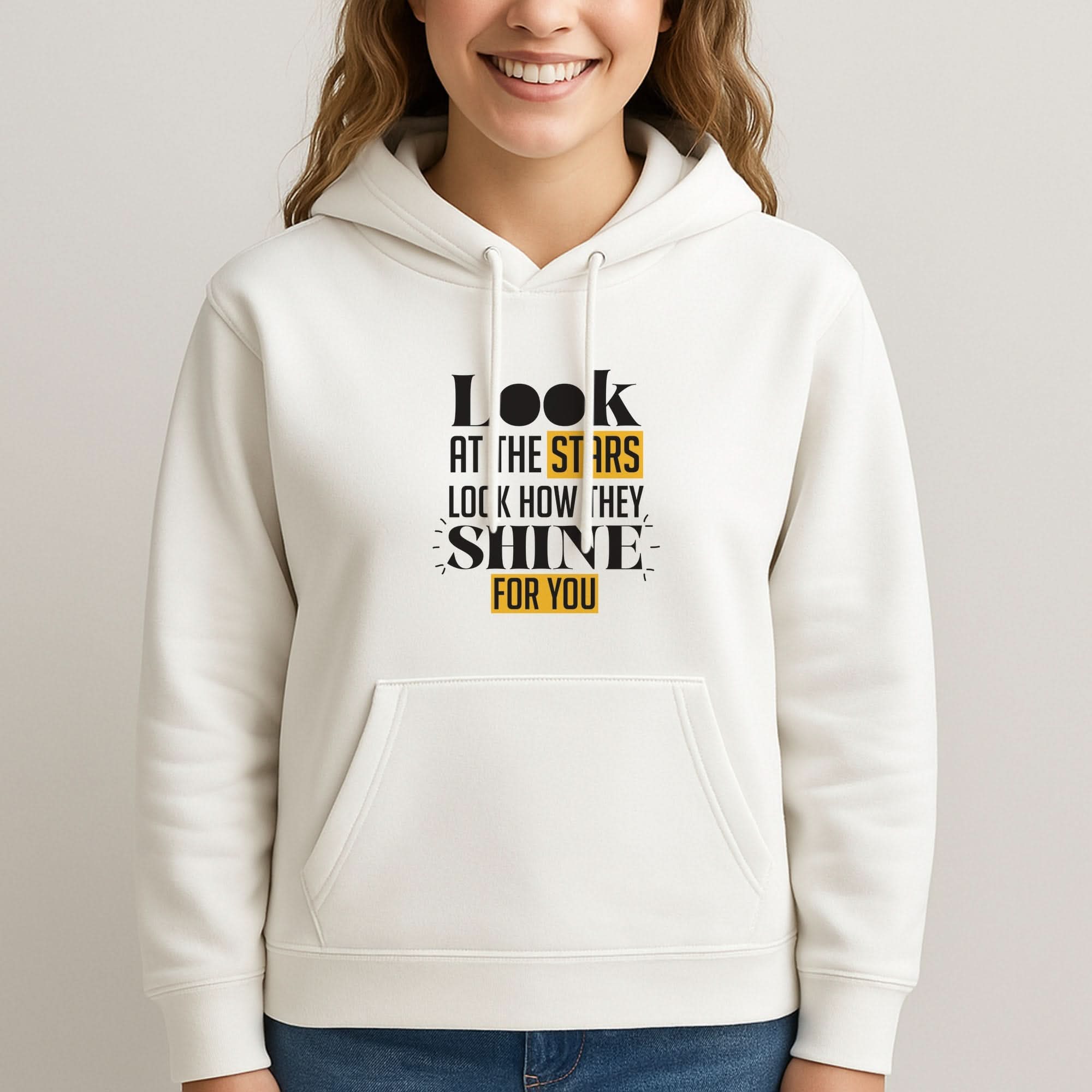 Look At The Stars Womans Hooded Sweatshirt