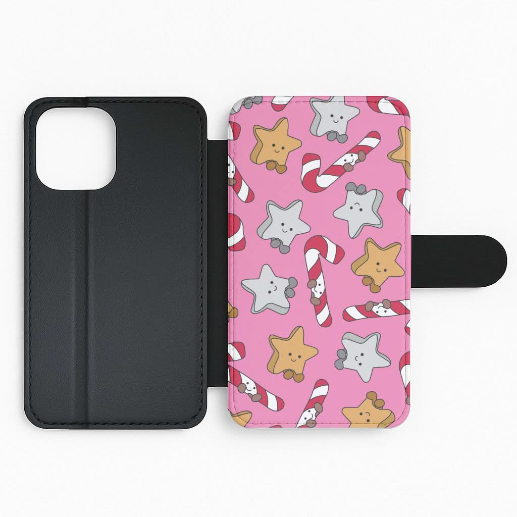 Pink Christmas Plushies Pattern Flip Phone Case