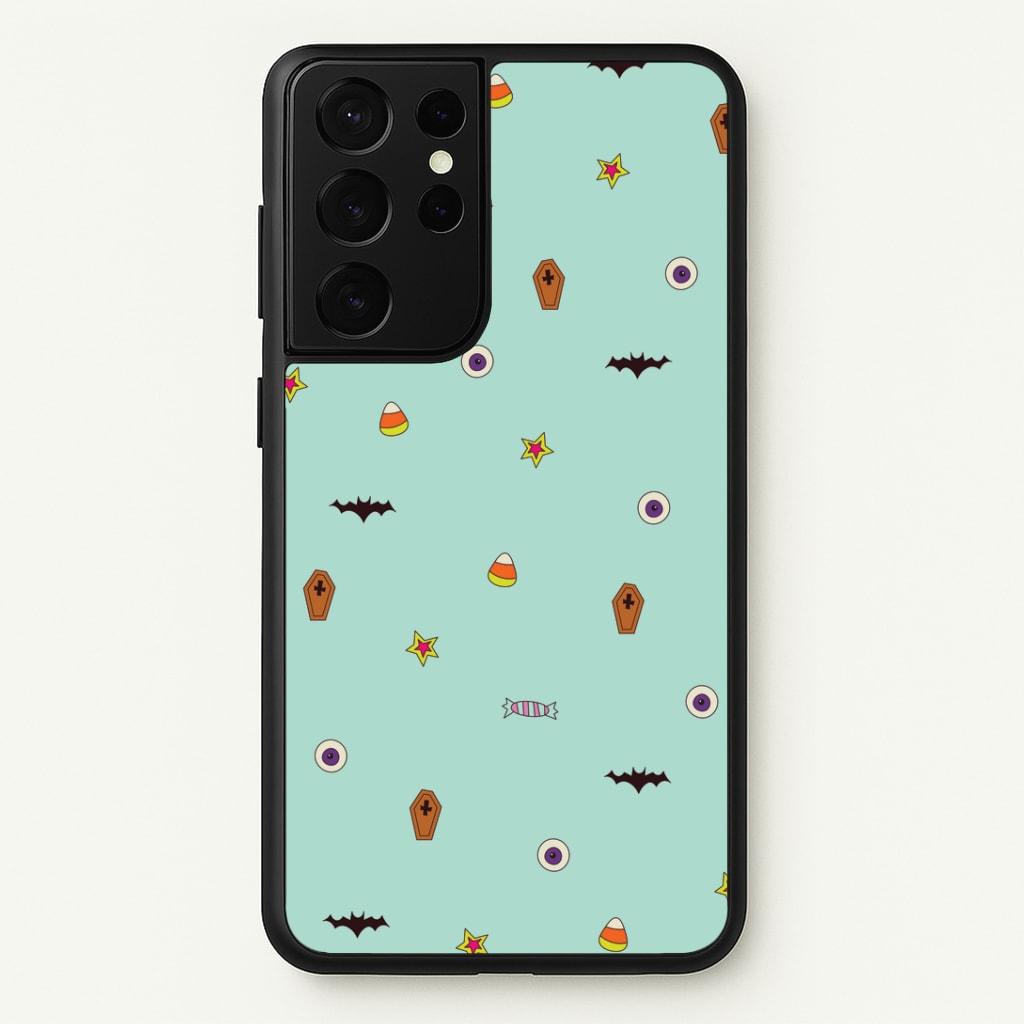Minature Halloween Cartoons Pattern Galaxy S21 Ultra Case