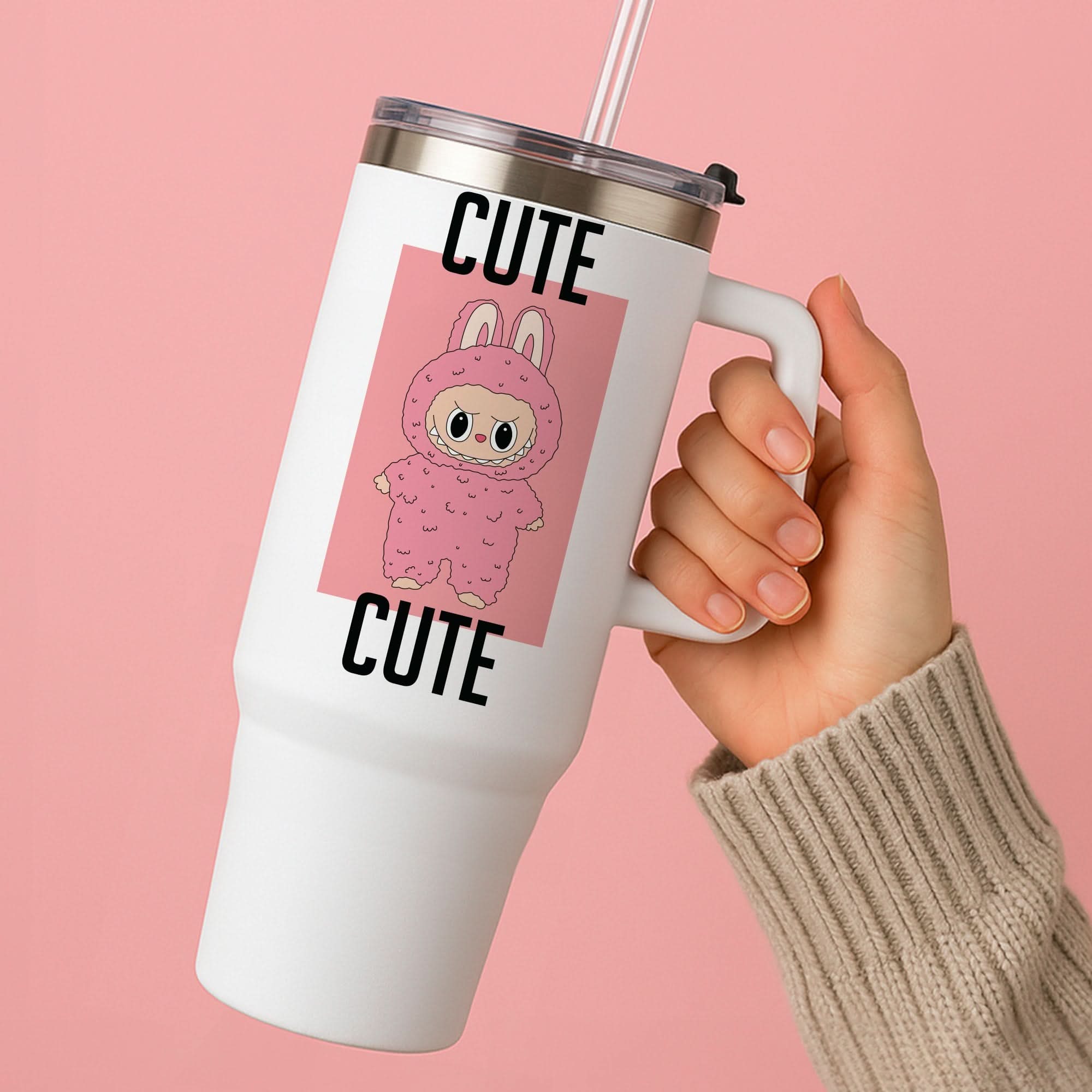 Cute Pink Monster Tumbler