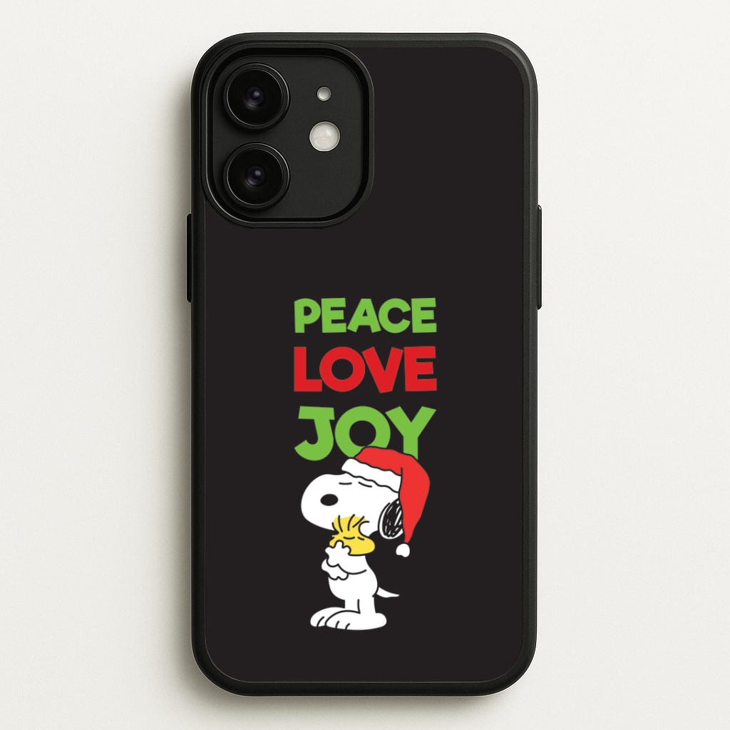 Peace, Love, Joy Christmas Cartoon Beagle iPhone 11 Case
