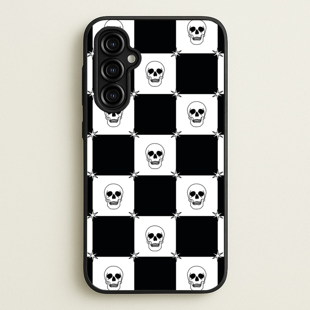 Checkered Skulls Pattern Galaxy A54 Case