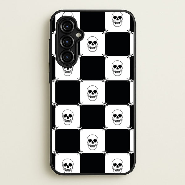 Checkered Skulls Pattern Galaxy A54 Case