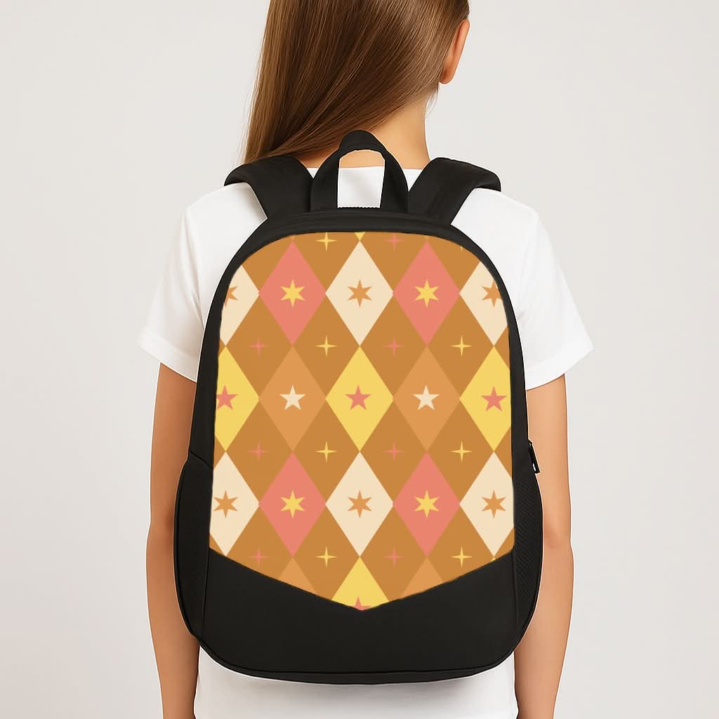 Retro Christmas Argyle Pattern School Bag