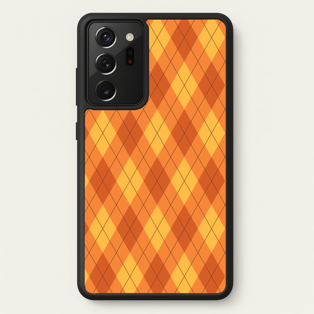 Orange Argyle Pattern Galaxy Note 20 Ultra Case