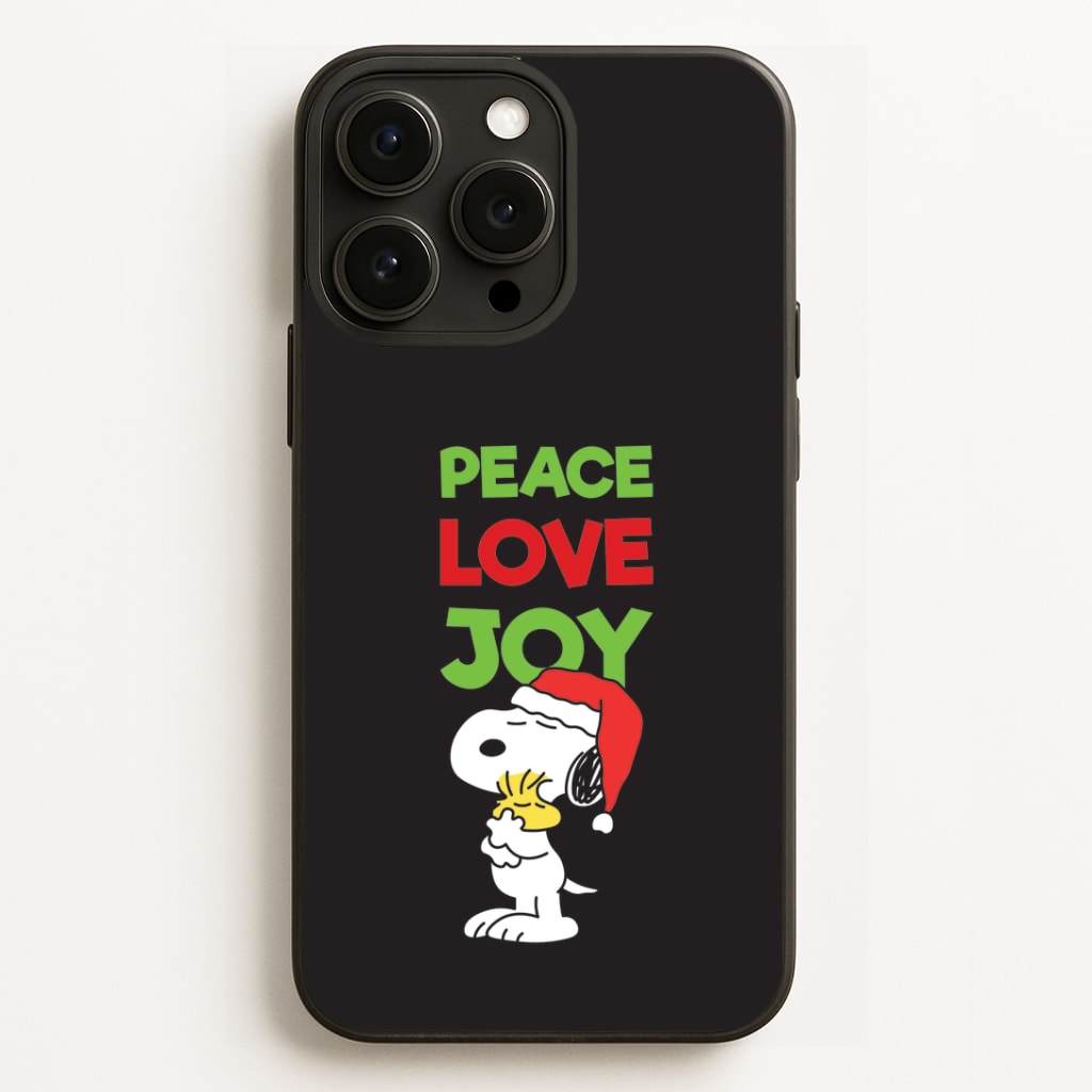 Peace, Love, Joy Christmas Cartoon Beagle iPhone 12 Pro Max Case