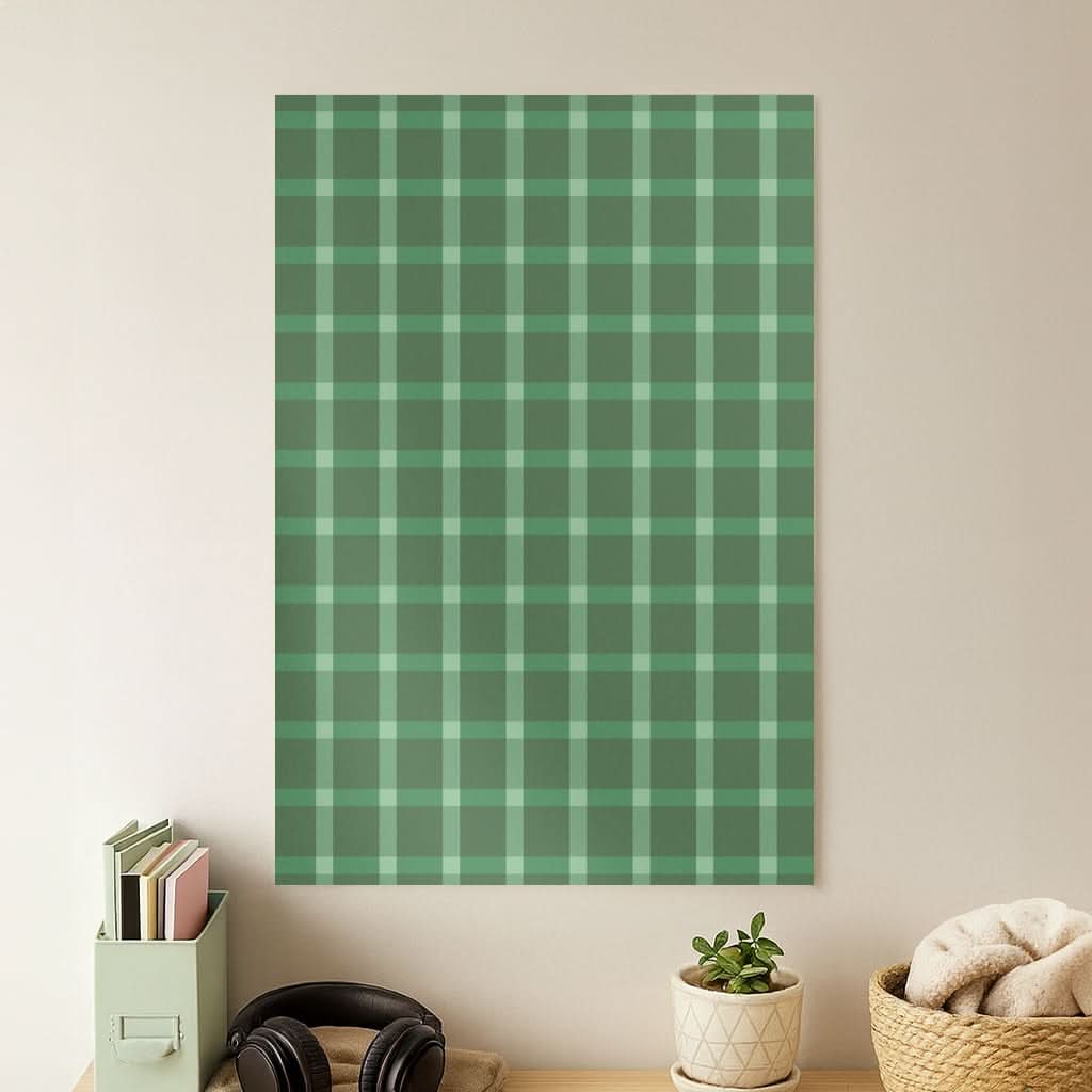 Dark Green Tartan Christmas Pattern Poster