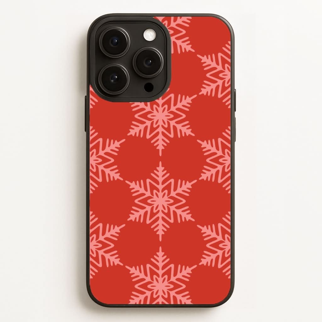 Red Giant Snowflakes Christmas Pattern Phone Case for Apple iPhone, Samsung Galaxy, Huawei and Google Pixel