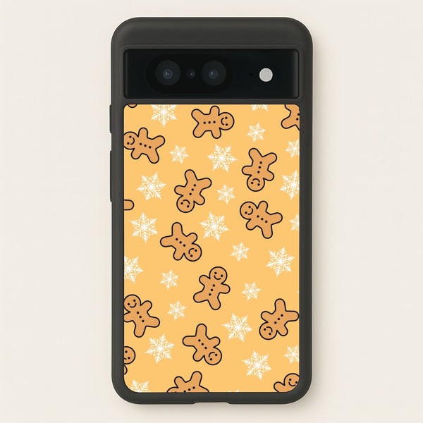 Cute Gingerbread And Snowflakes Pattern Google Pixel 8 Case