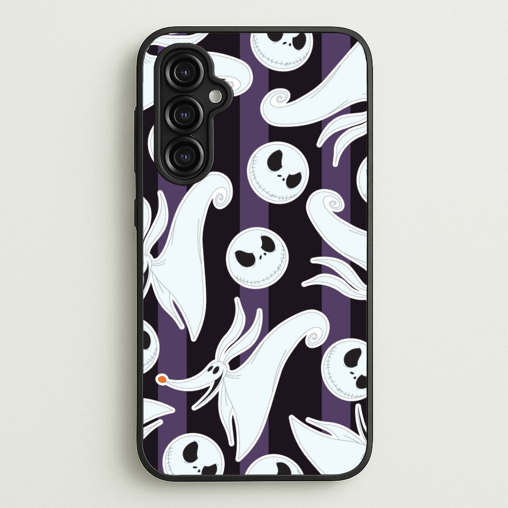 Skeleton Dog And Face Pattern Galaxy A14 Case