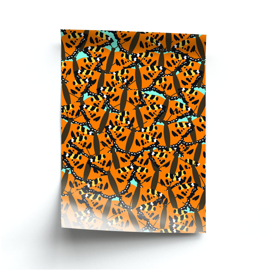 Orange Butterfly - Butterfly Patterns Poster