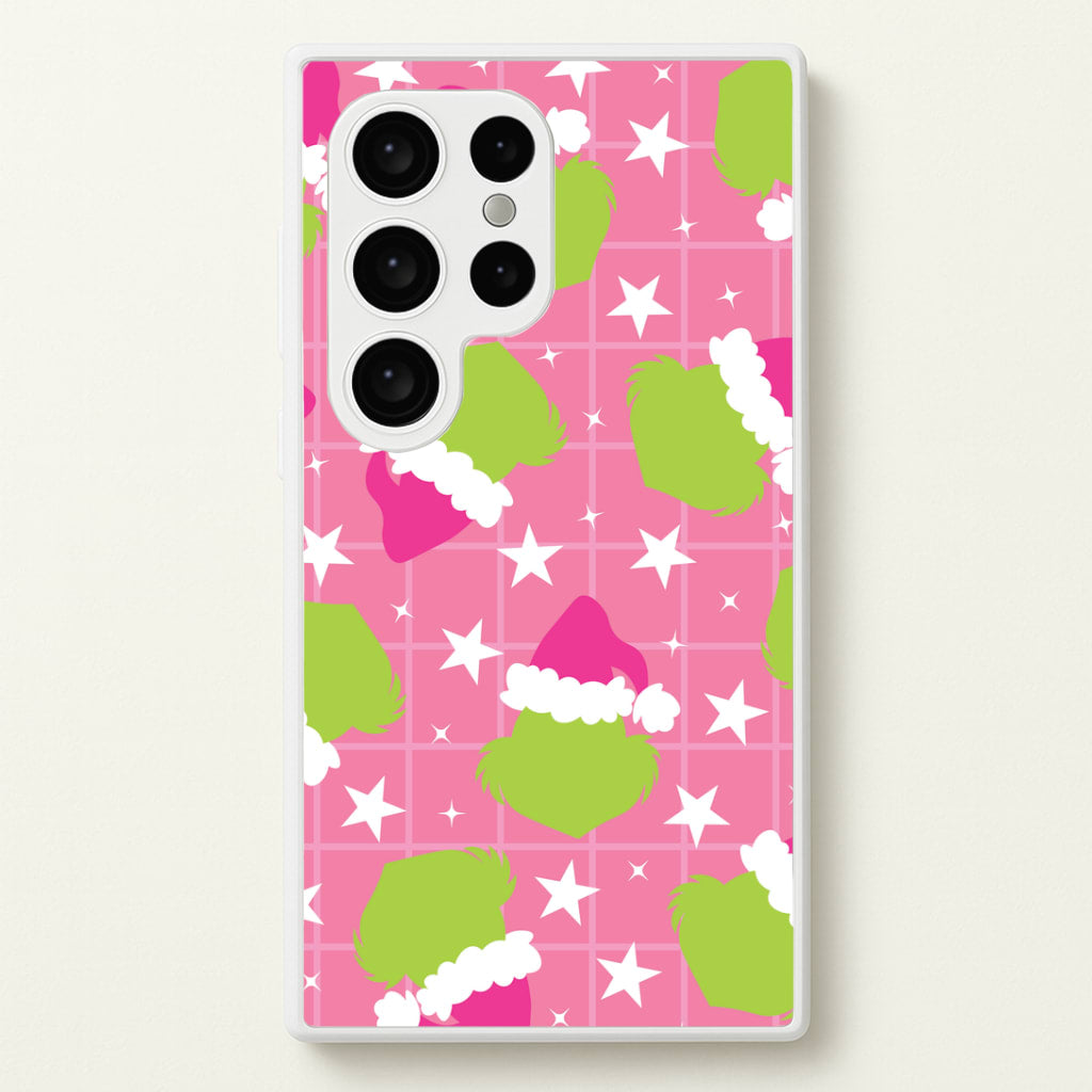 Pink Green Creature Xmas Pattern Galaxy S24 Ultra Case
