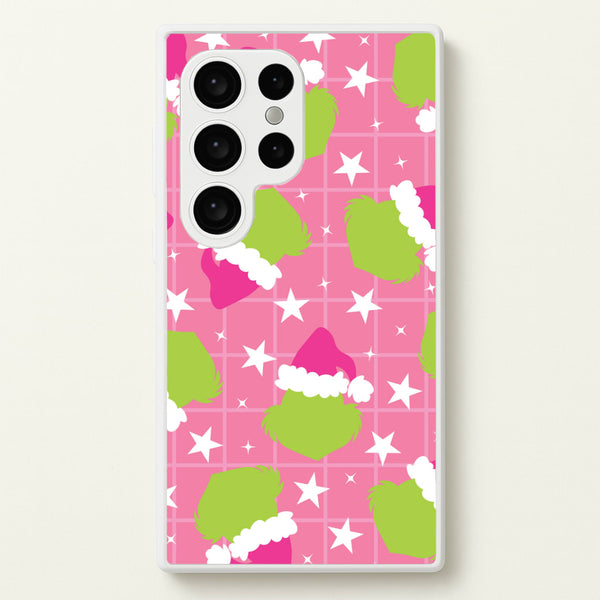 Pink Green Creature Xmas Pattern Galaxy S24 Ultra Case