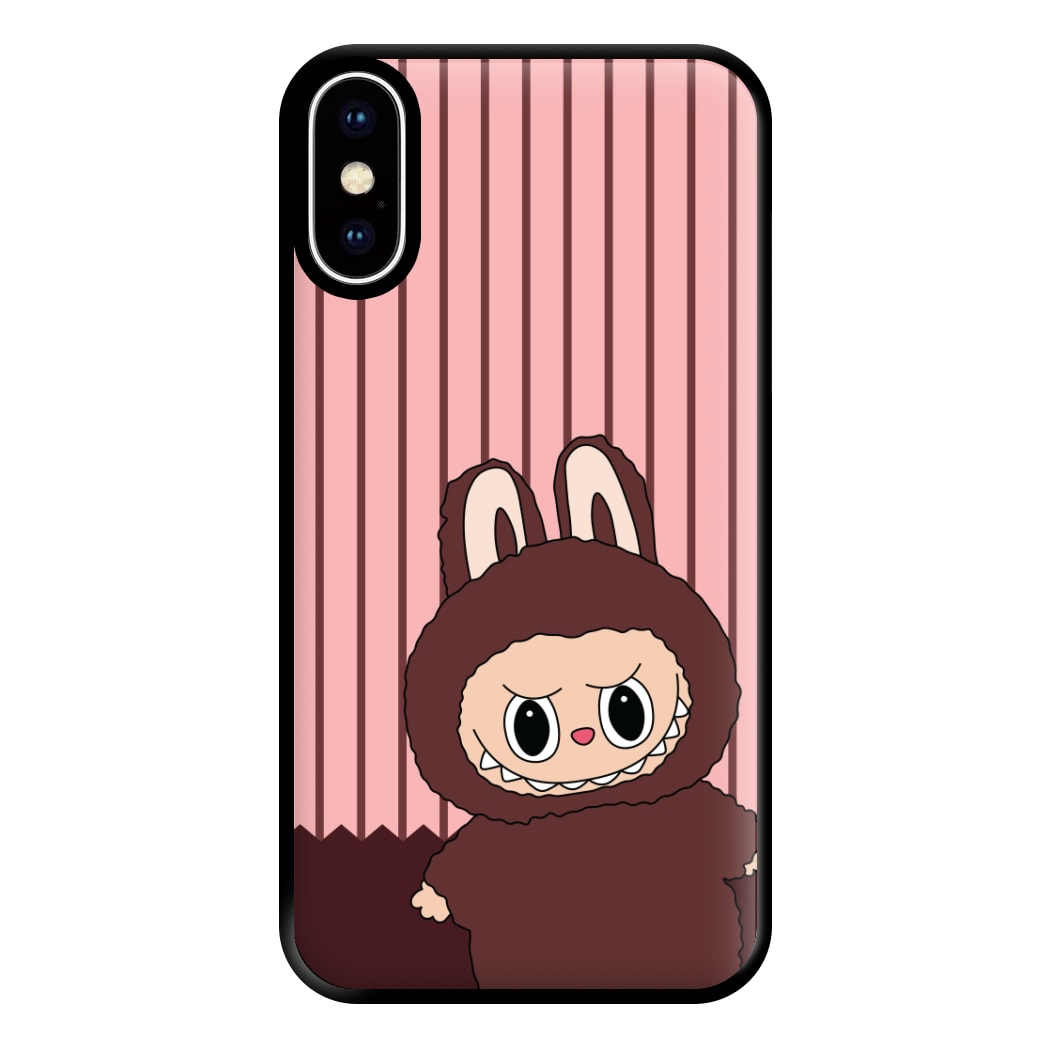 Stripey Cute Brown Monster iPhone XS Max Case