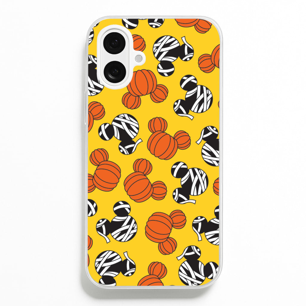 Pumpkin And Mummy Mouse Pattern iPhone 16 Plus Case