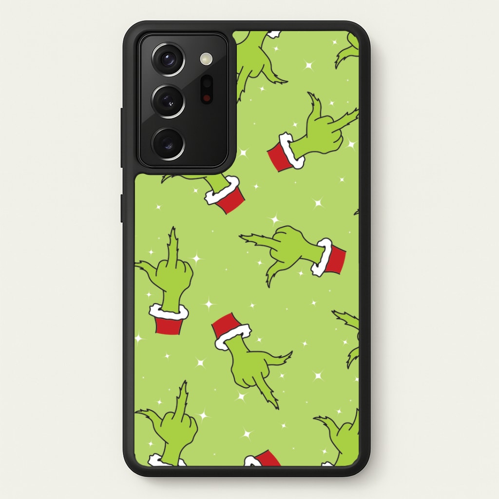 Green Middle Finger Christmas Pattern Galaxy Note 20 Ultra Case