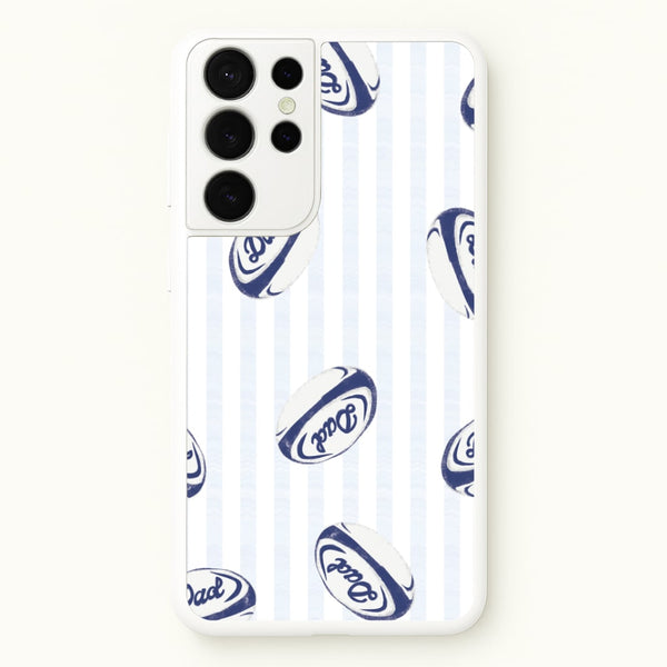 Dad Rugby Ball Pattern Galaxy S21 Ultra Case