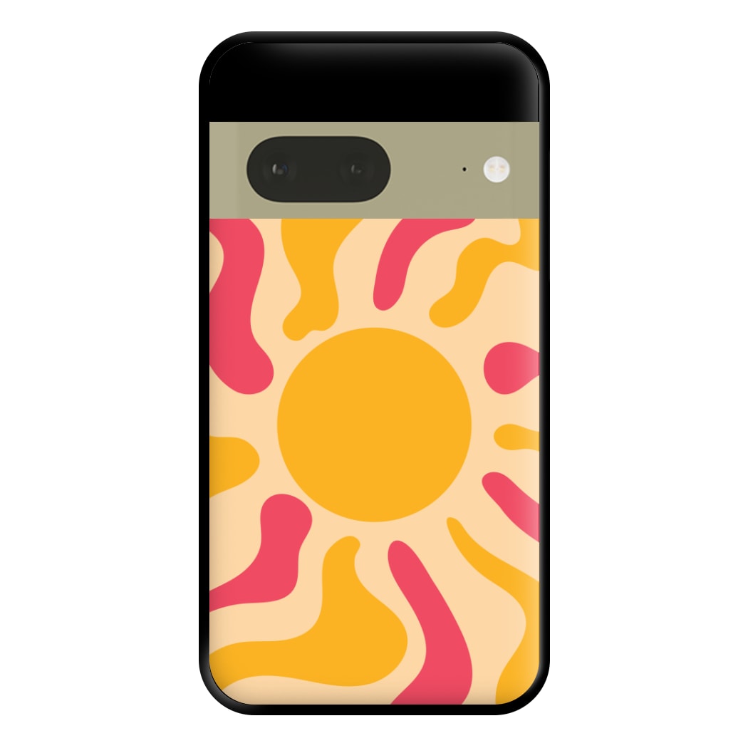 Yellow And Pink Abstract Sun Google Pixel 7a Case