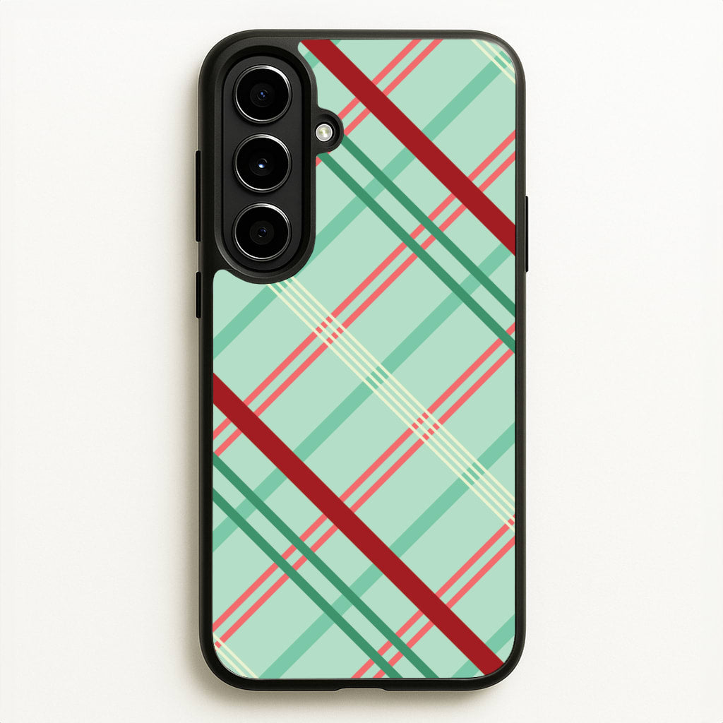 Pastel Tartan Christmas Pattern Galaxy A56 Case
