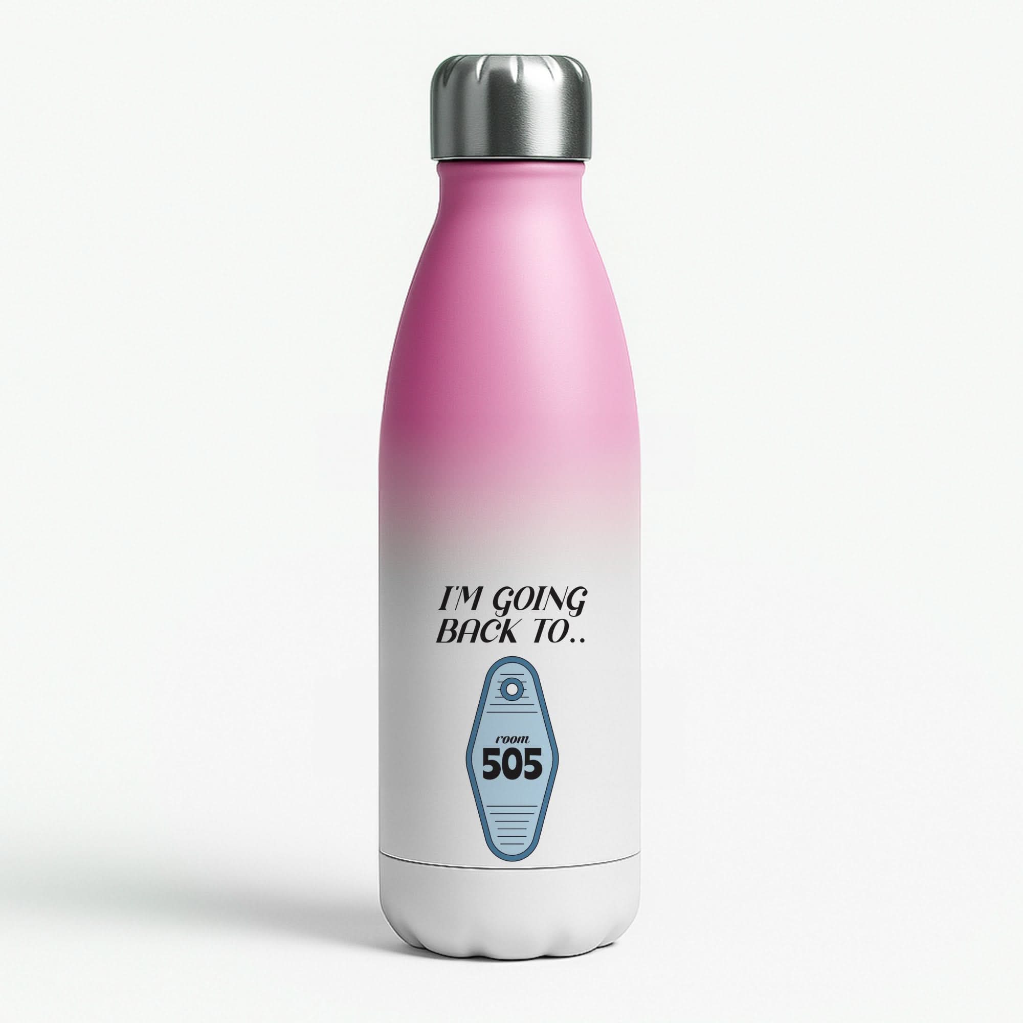 I'm Going Back To 505 Keyring Pink Water Bottle