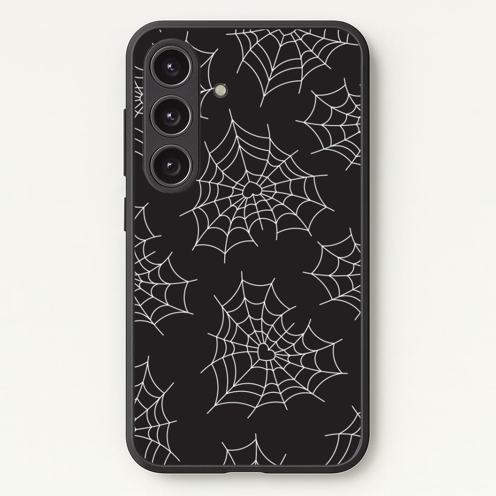 Spiderweb Hearts Pattern Galaxy S25 Case
