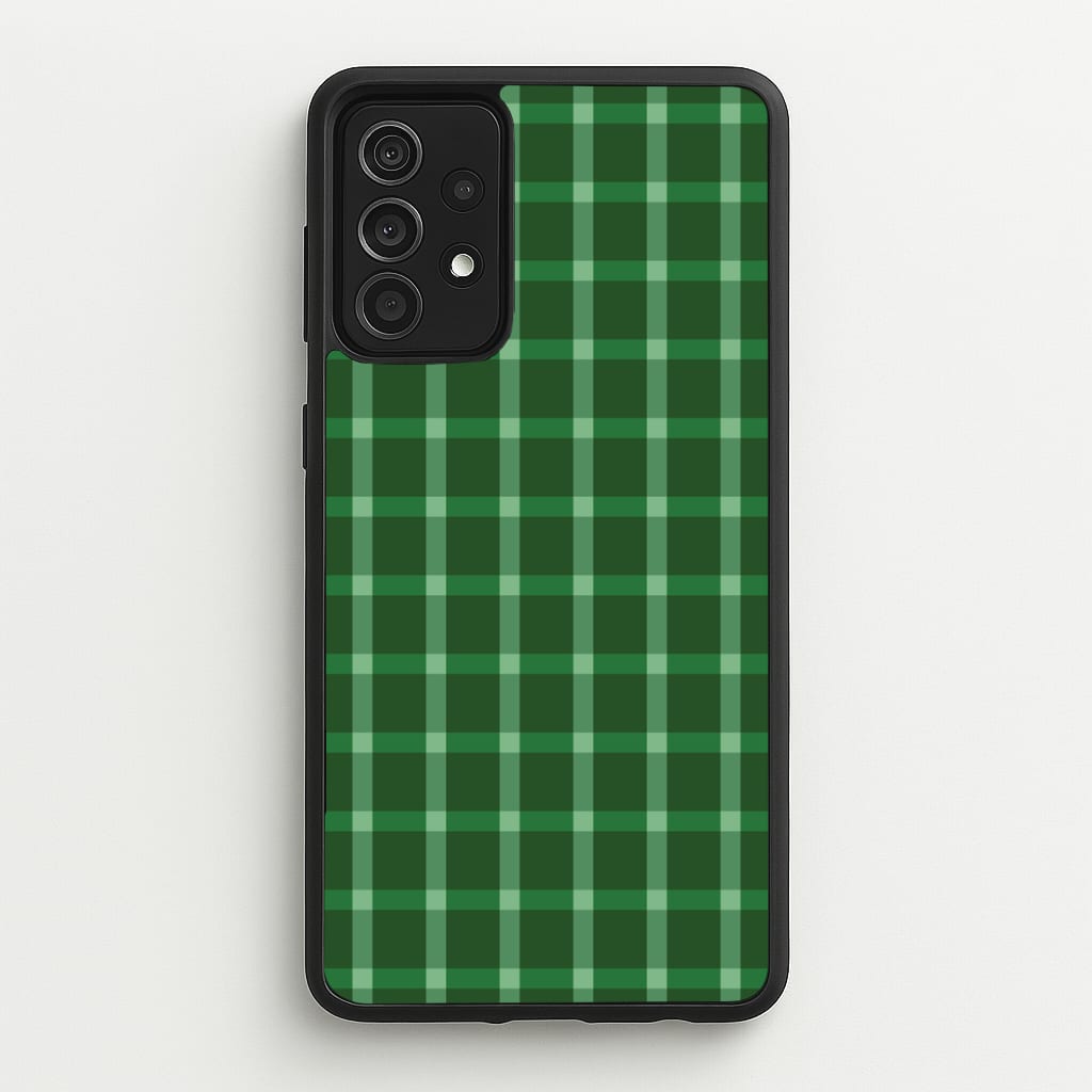 Dark Green Tartan Christmas Pattern Galaxy A52 / A52s Case