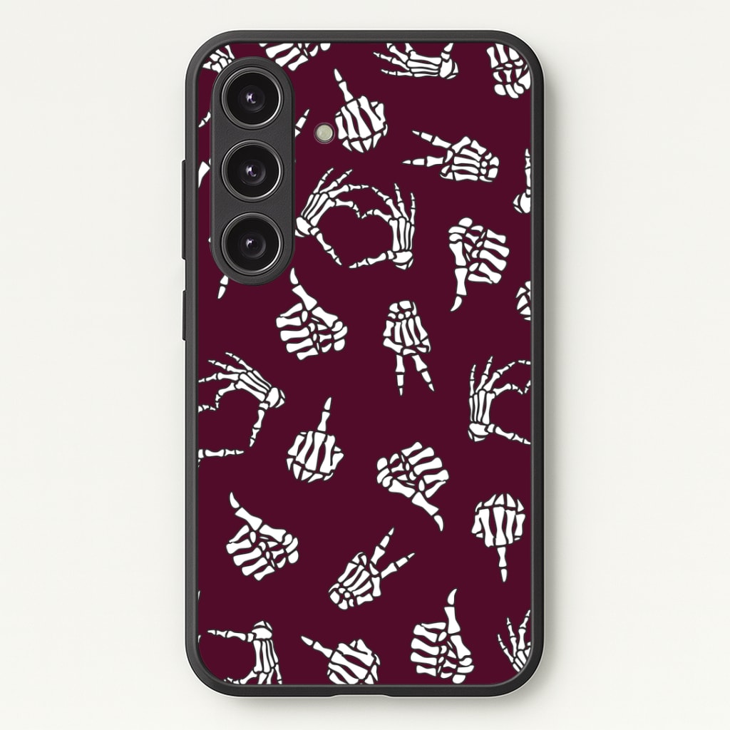 Skeleton Hands Pattern Galaxy S25 Plus Case