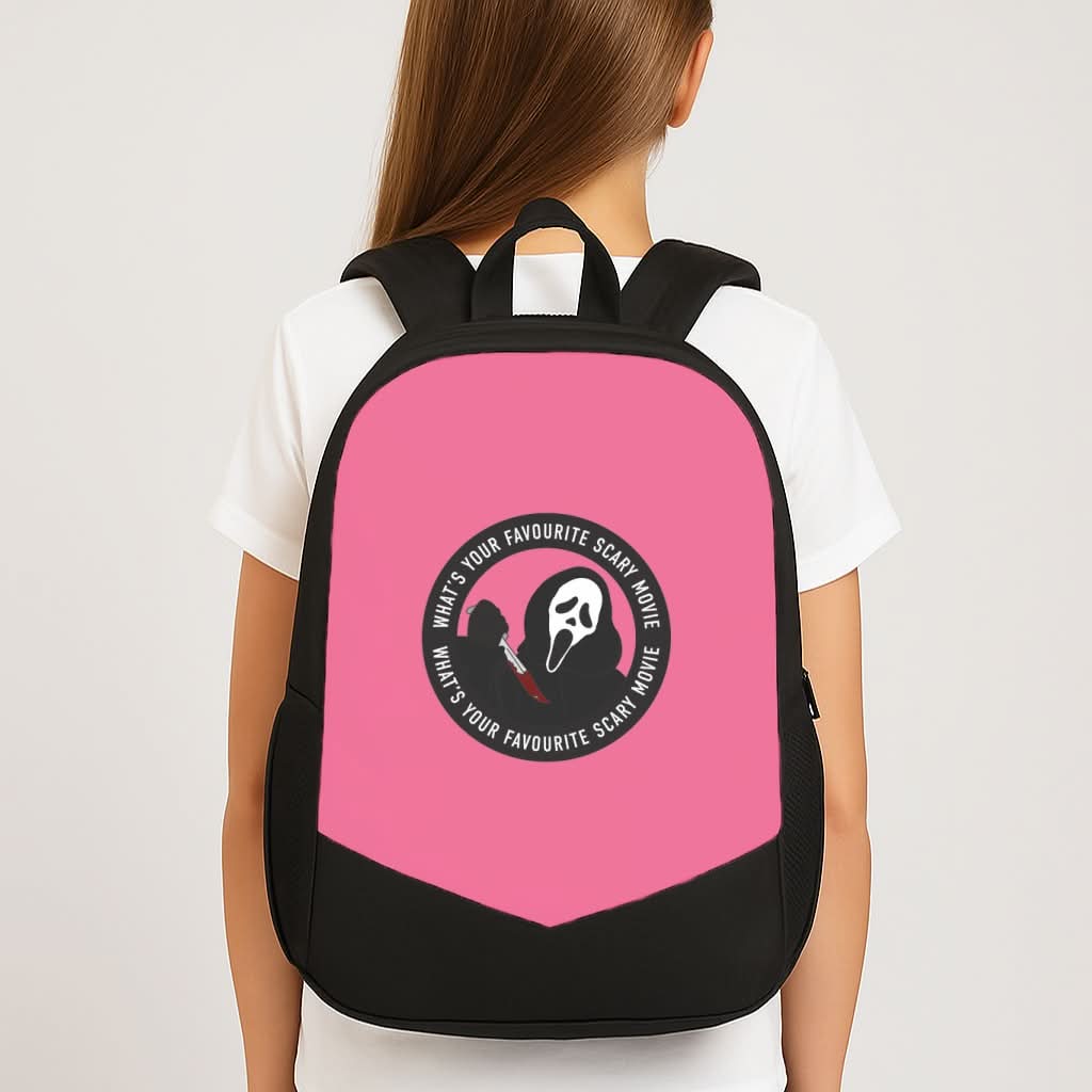 What's Your Favourite Scary Movie Badge School Bag