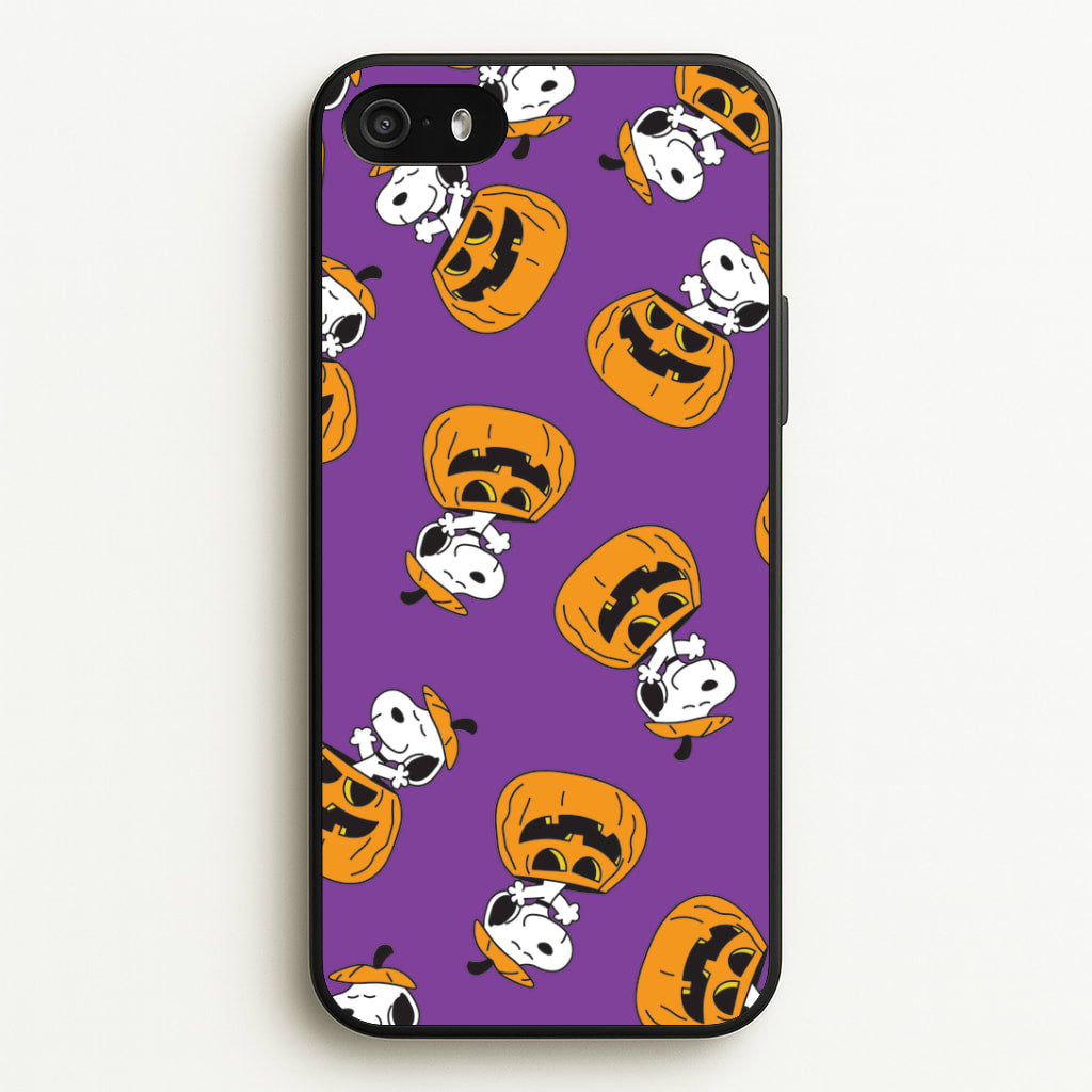 Cartoon Beagle Pumpkin Pattern iPhone 5 / 5s / SE 2016 Case