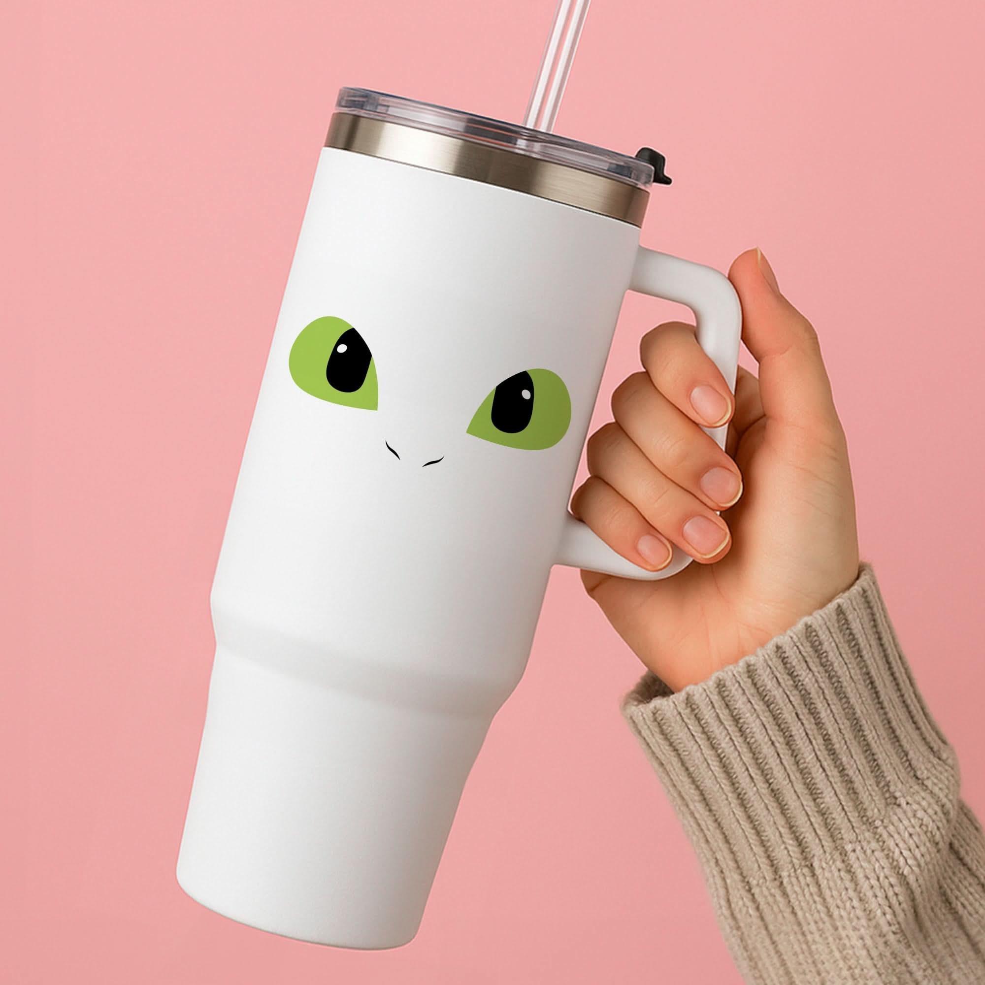 Black Fury Dragon Face Tumbler